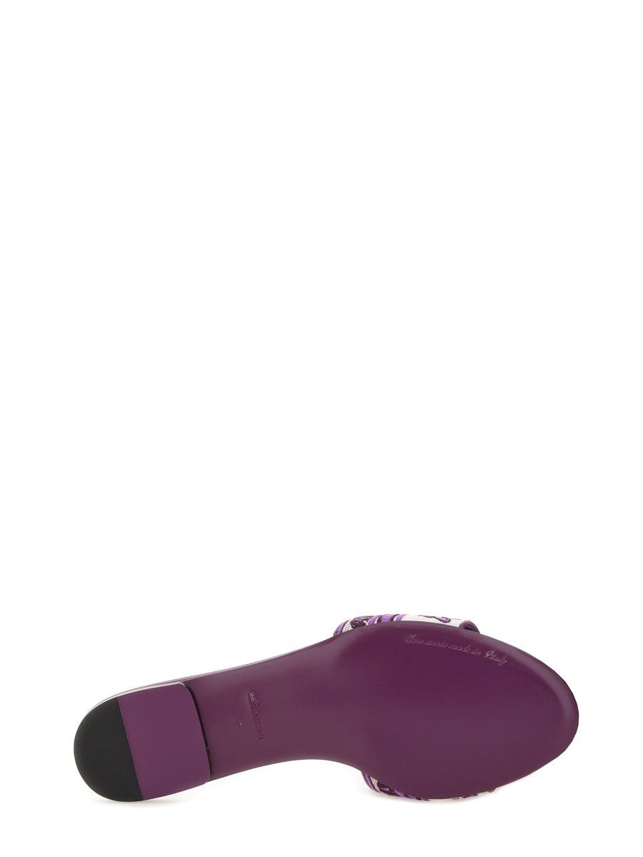 SLIDE SANDAL WITH EMBROIDERY