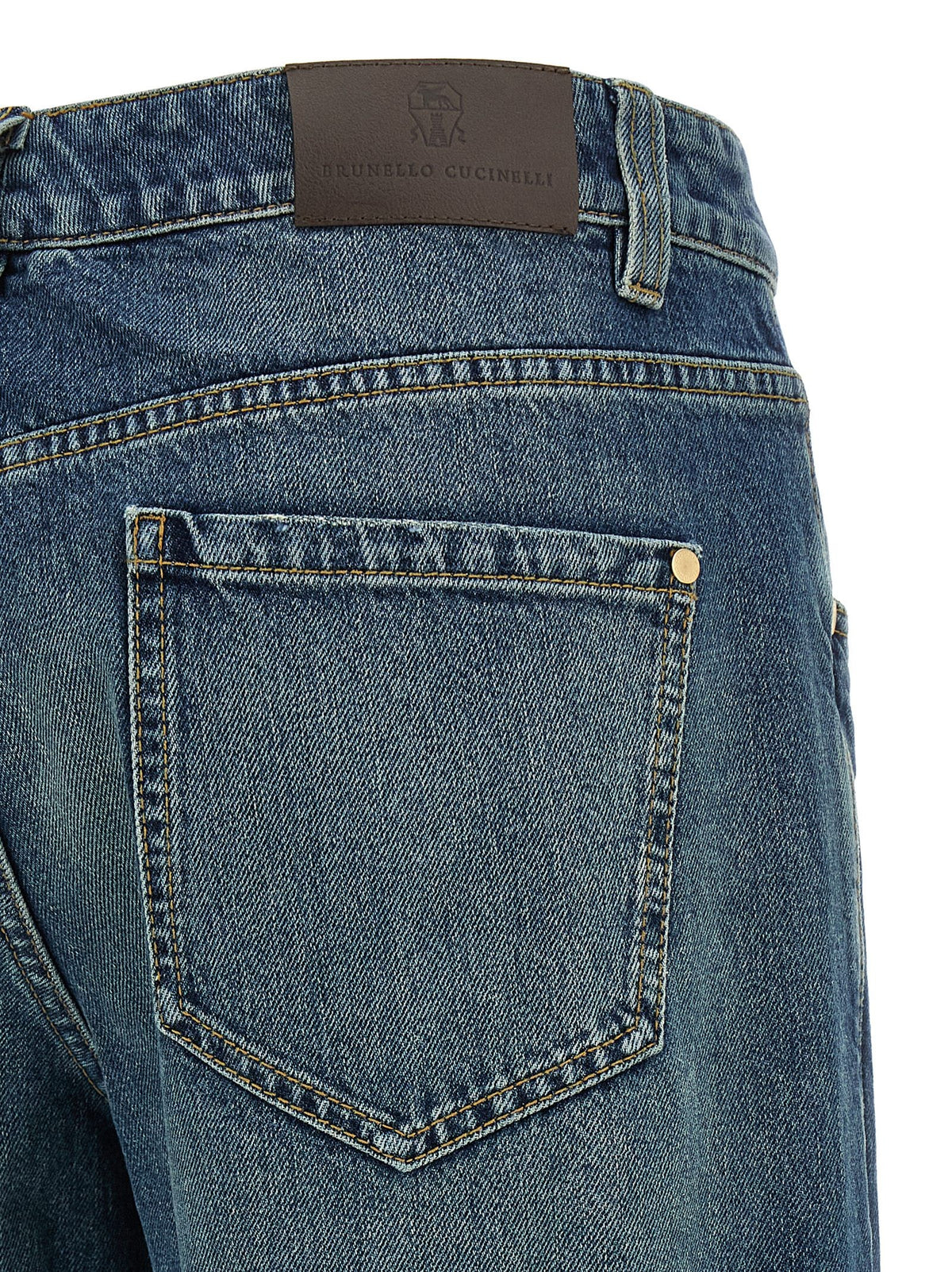 Stonewashed denim jeans