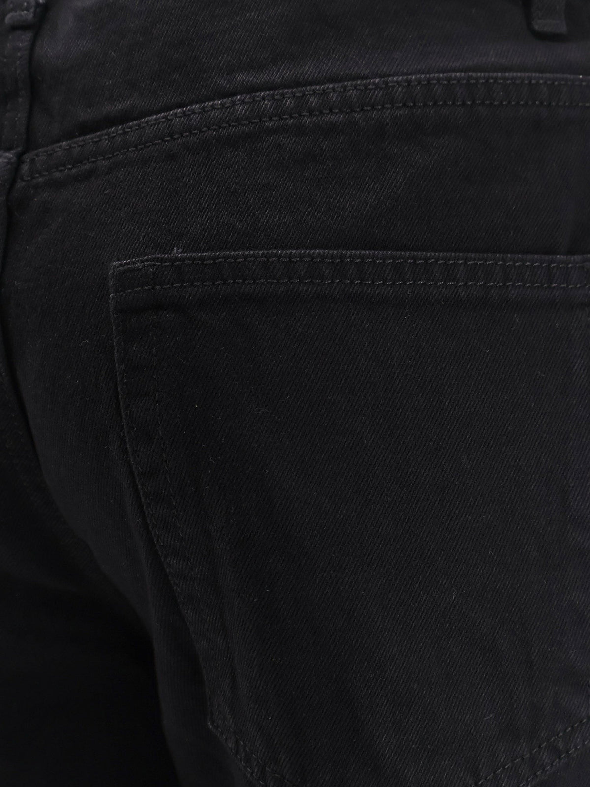 Straight fit black denim trousers
