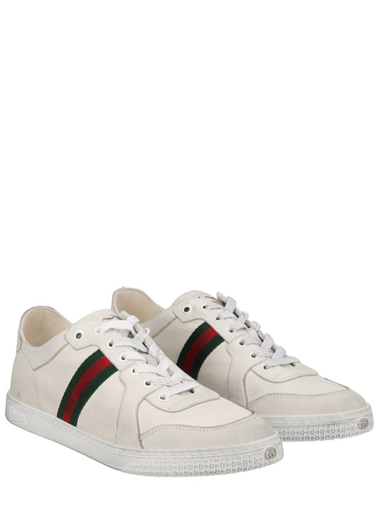 "STRETCH" LEATHER EFFECT SNEAKER