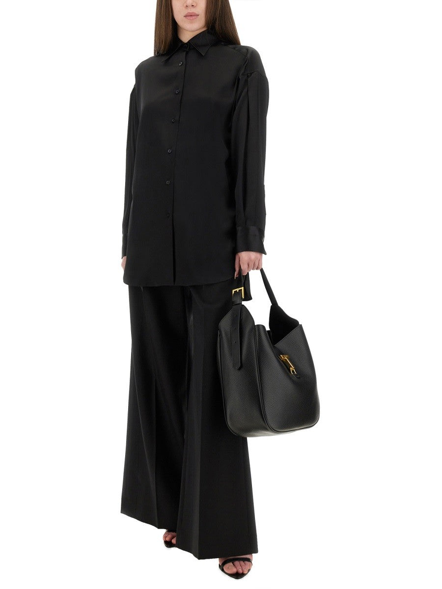 STRETCH SILK SATIN SHIRT