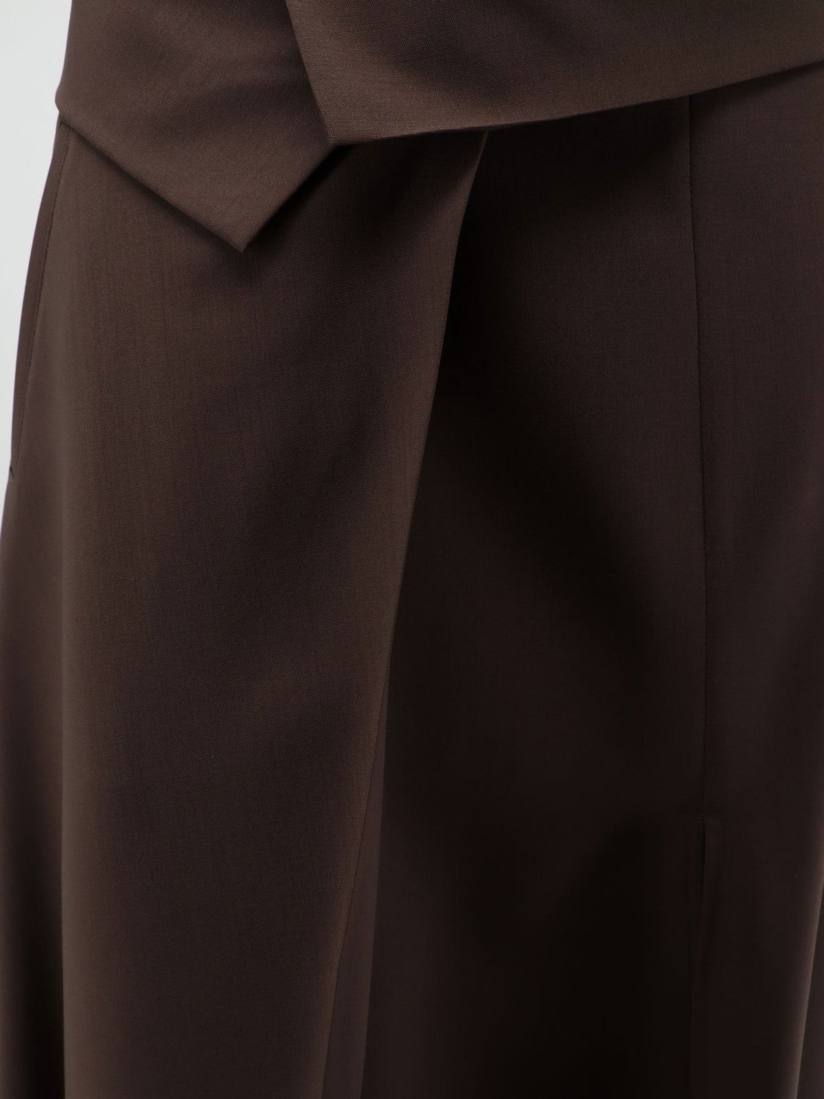 Stretch virgin wool long skirt