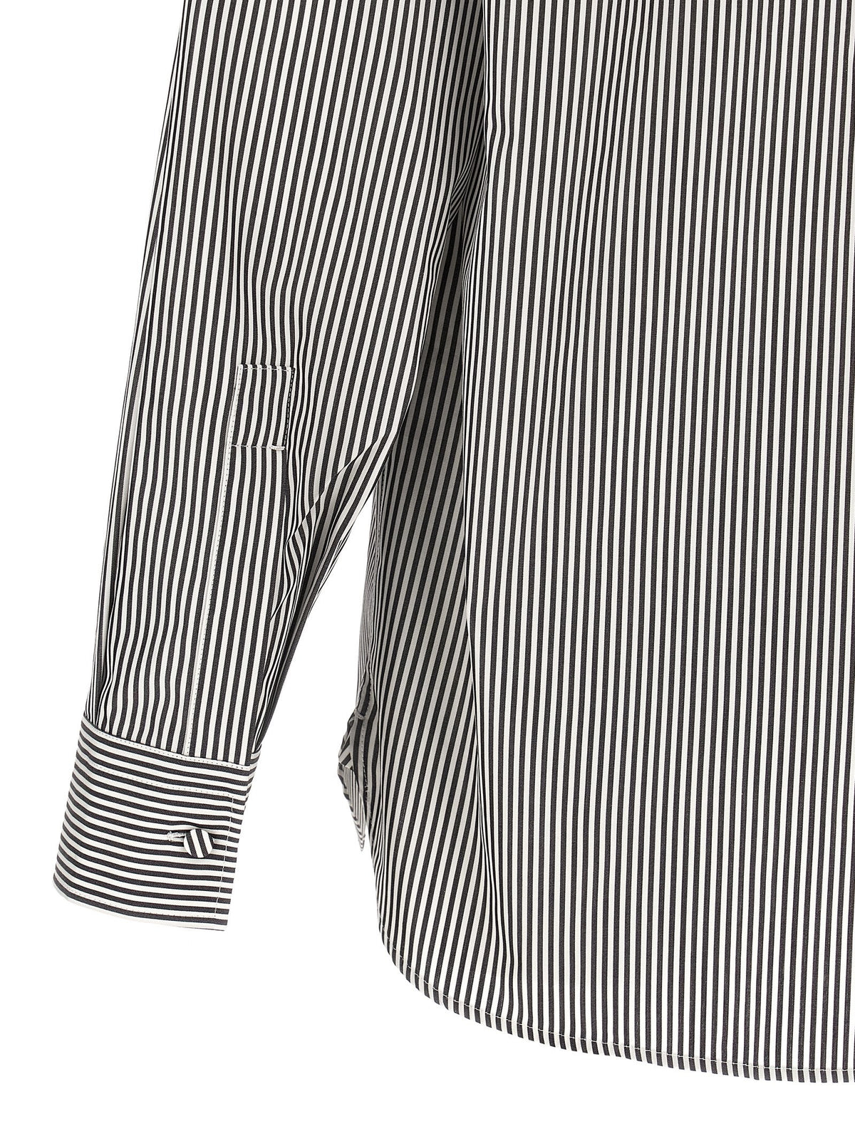 Striped Shirt with Detachable Collar