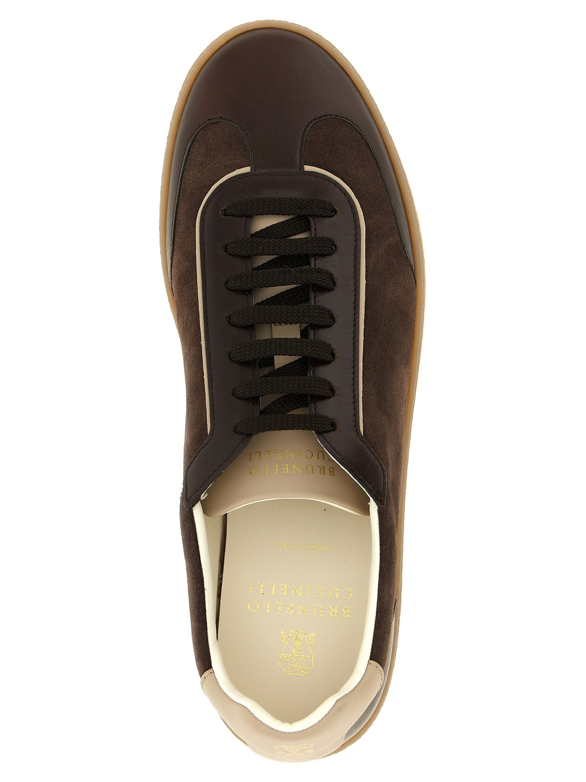 Suede and smooth calf sneakers