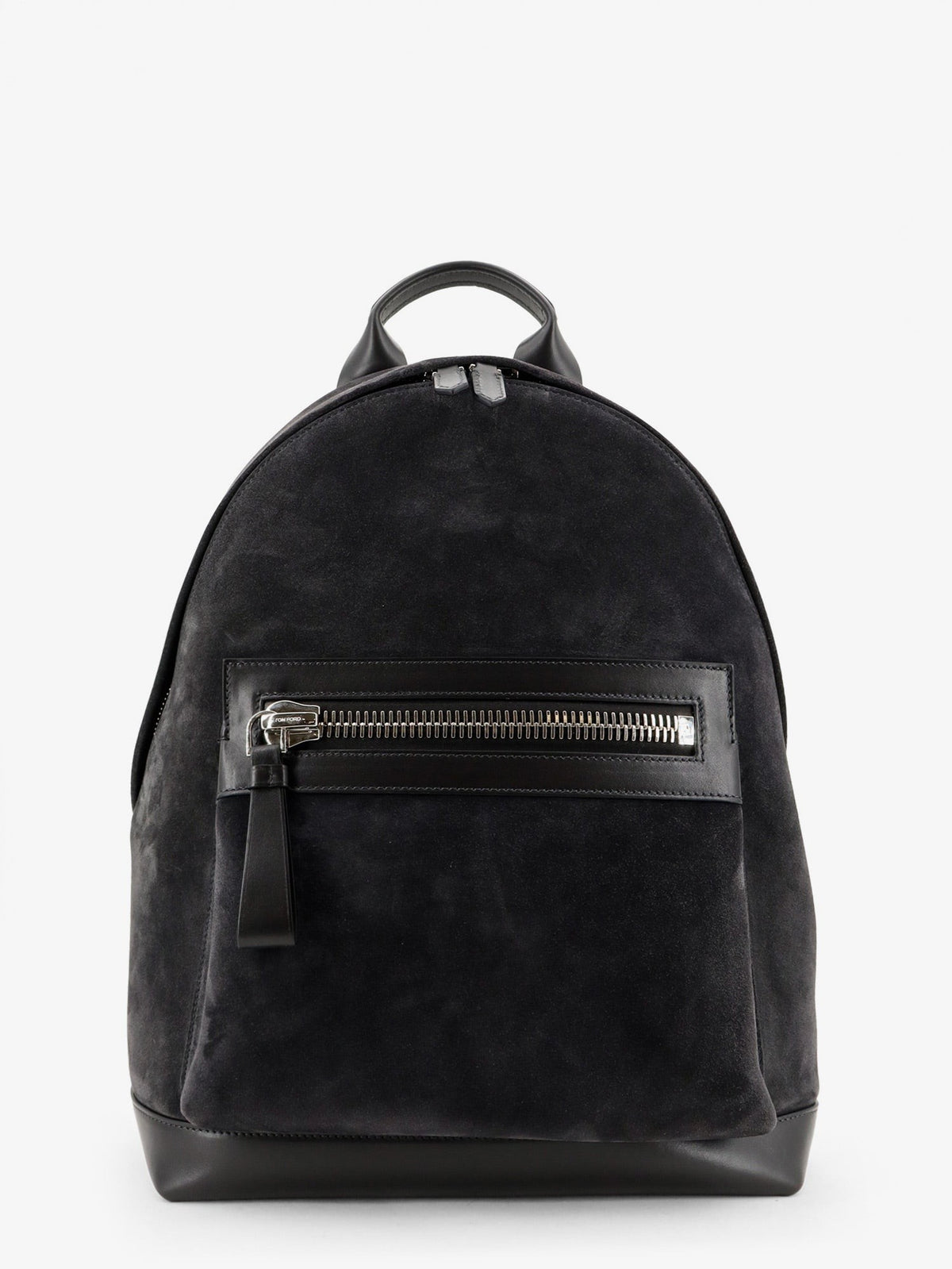 Suede backpack with maxi zip on the front