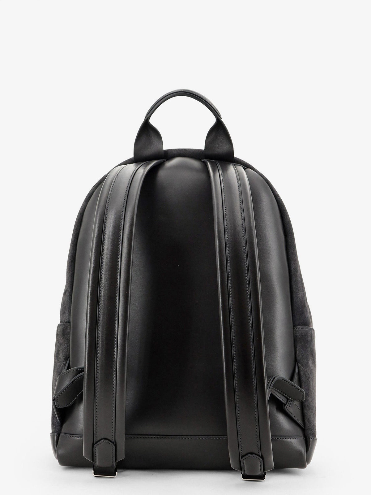 Suede backpack with maxi zip on the front