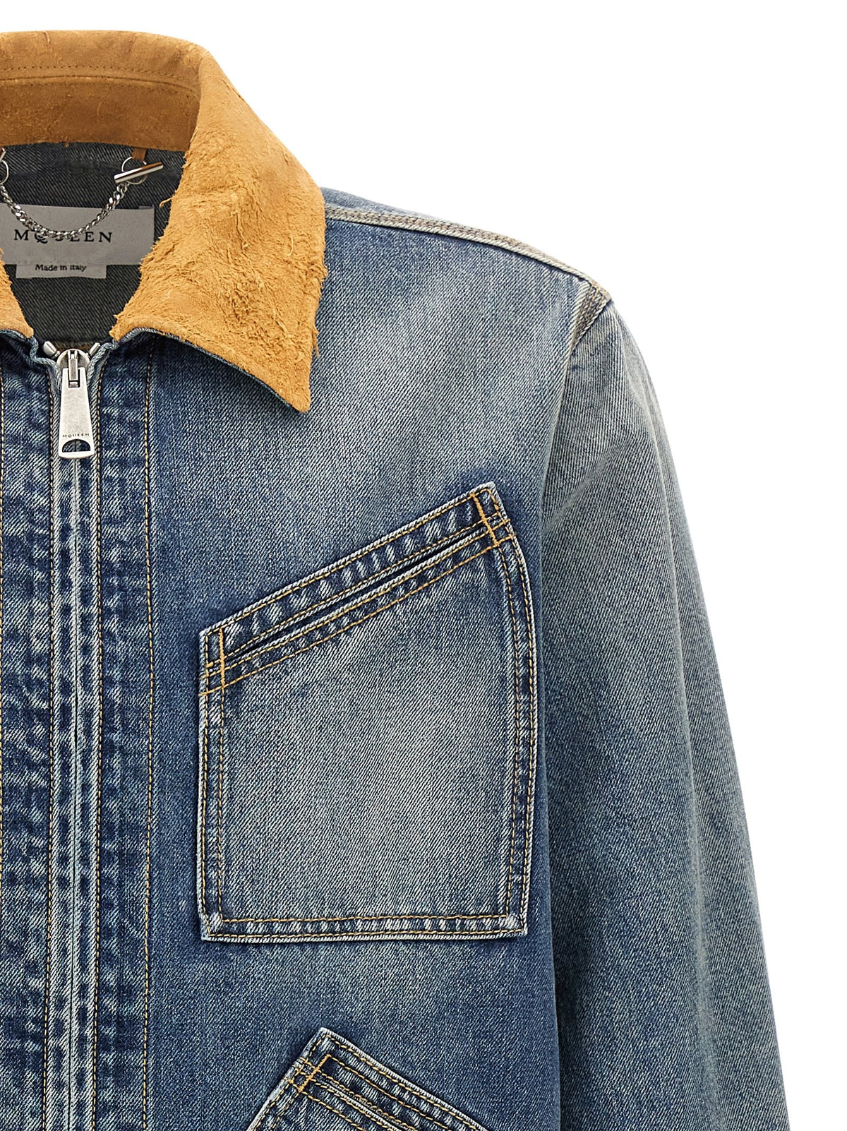 Suede denim jacket