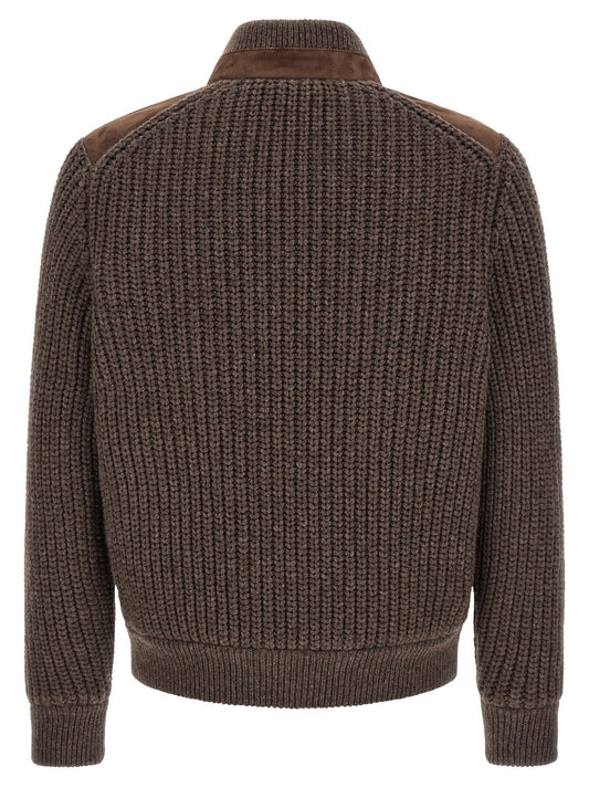 Suede insert jacket