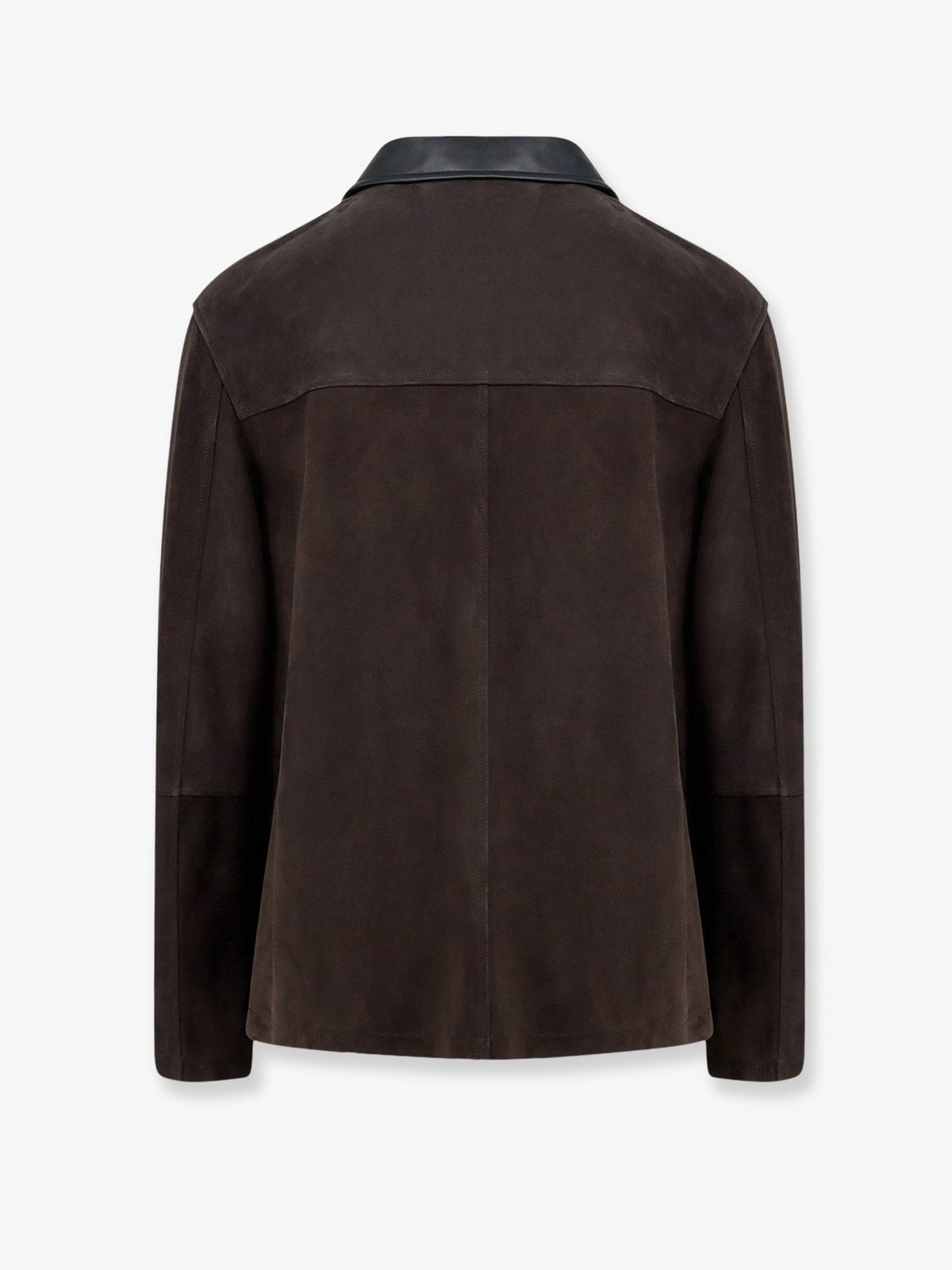 Suede jacket with leather details
