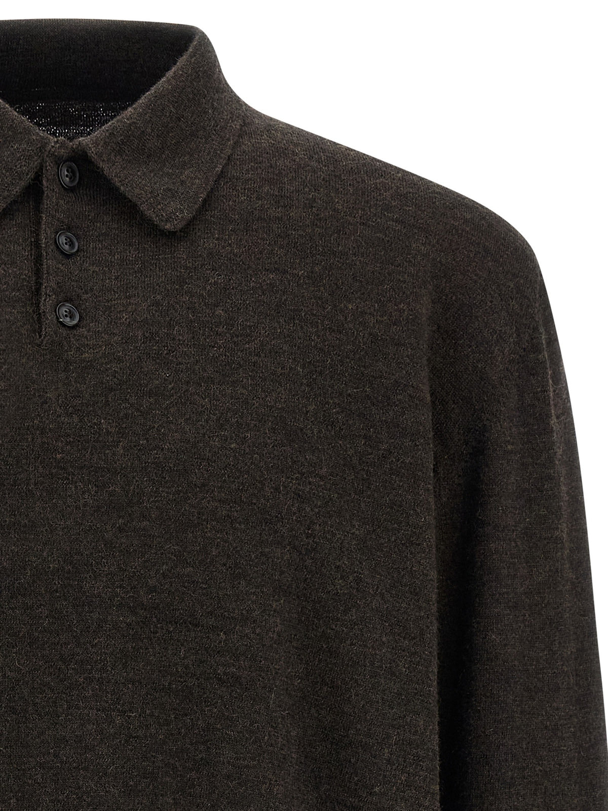 Suede patch polo shirt