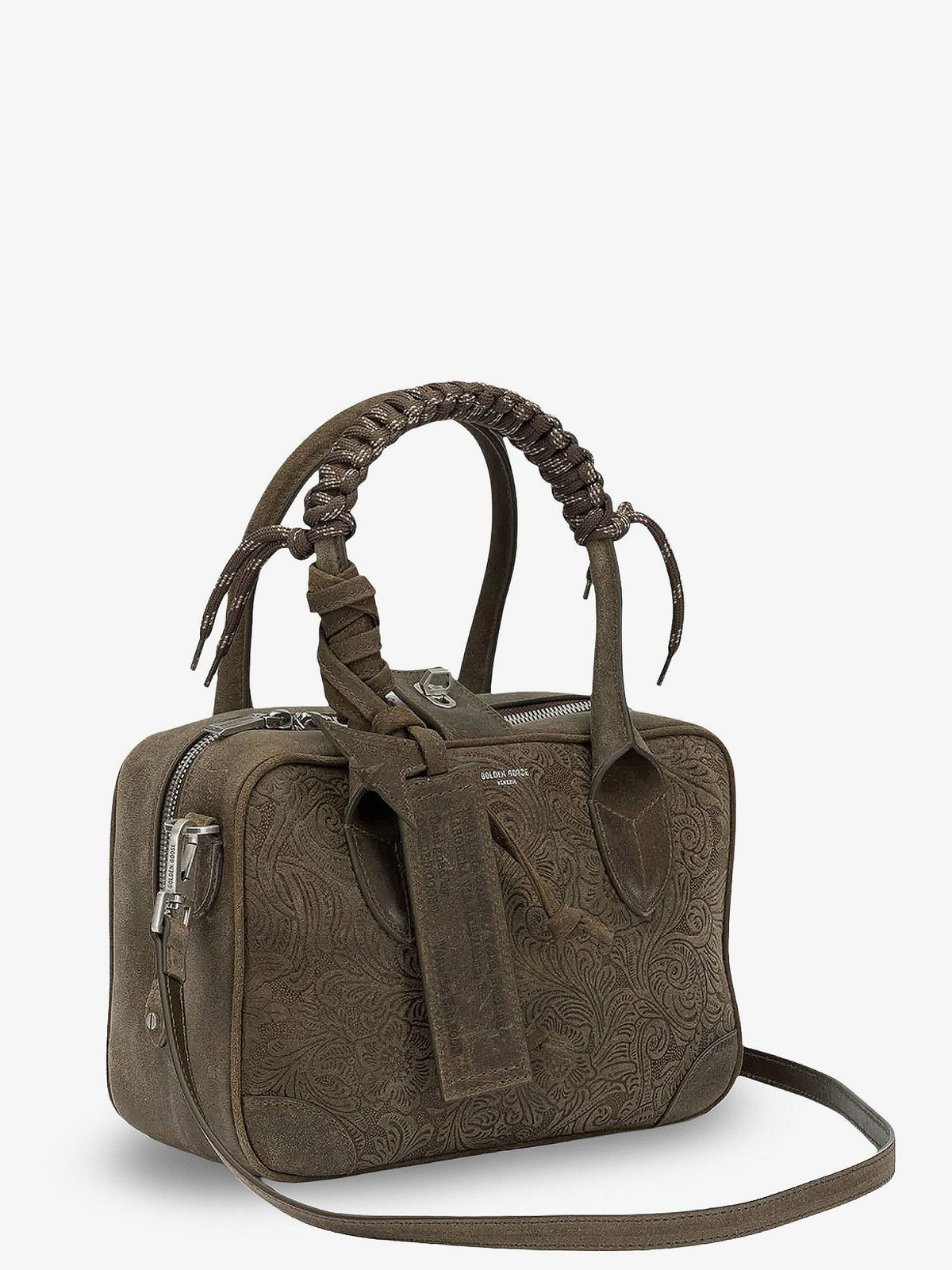 Suede Vita Bag crossbody bag with floral motif
