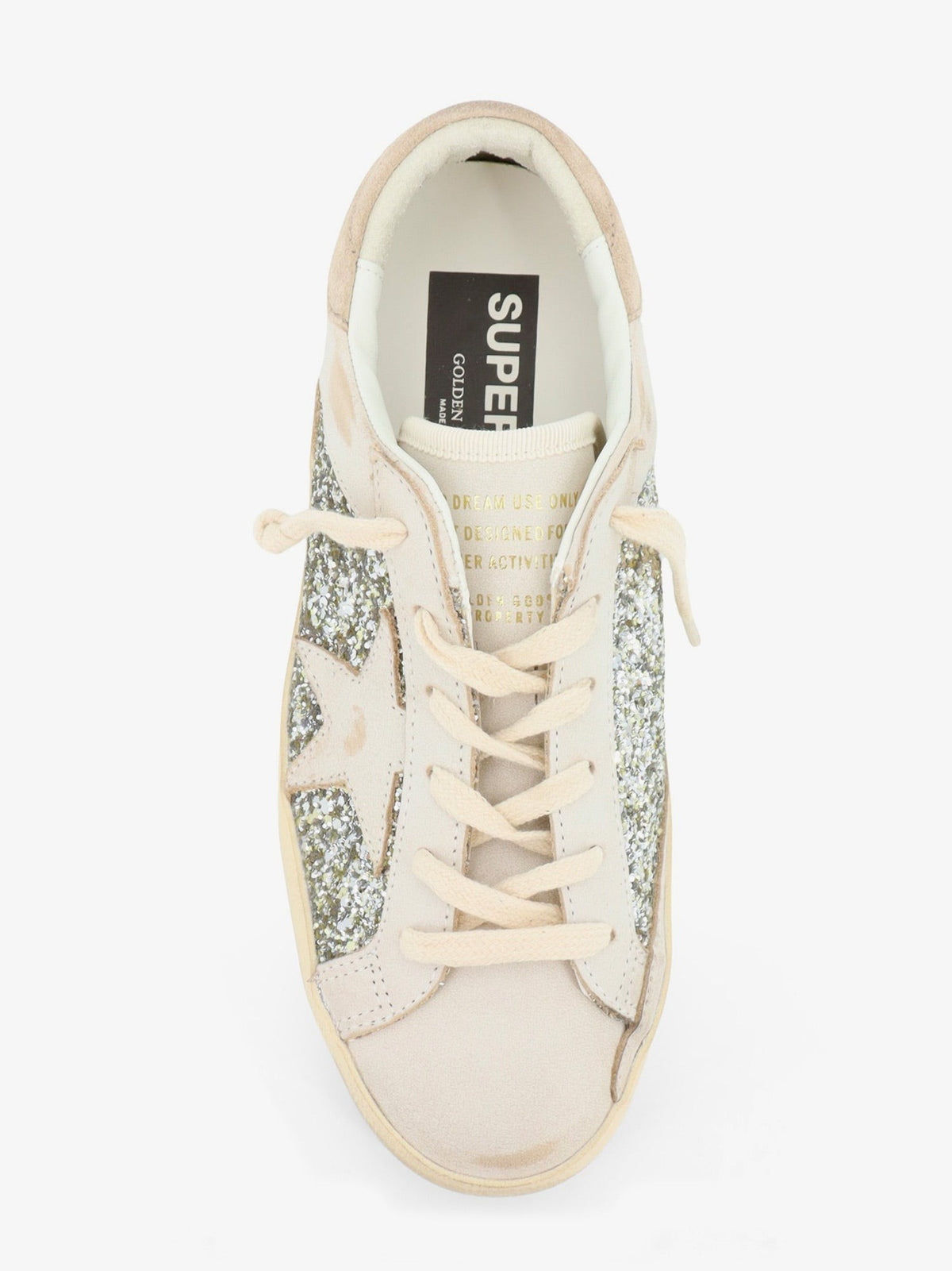 Superstar leather sneakers with all-over glitter pattern