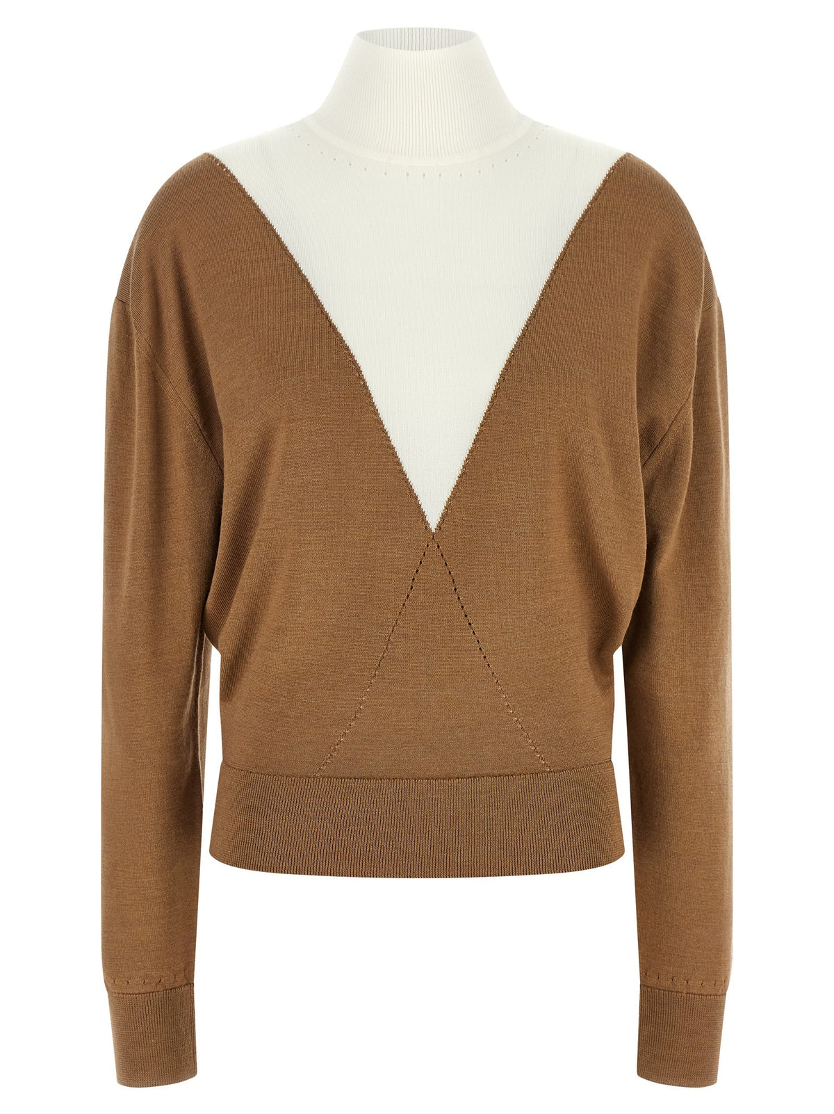 Sweater with perforated intarsia