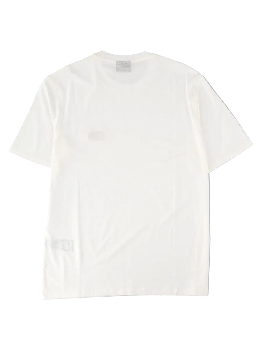 T-shirt in Jersey Misto Lyocell con Ricamo Logo EA