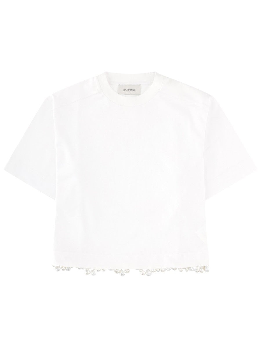 T-SHIRT "PALMAS" CON PERLE RICAMATE