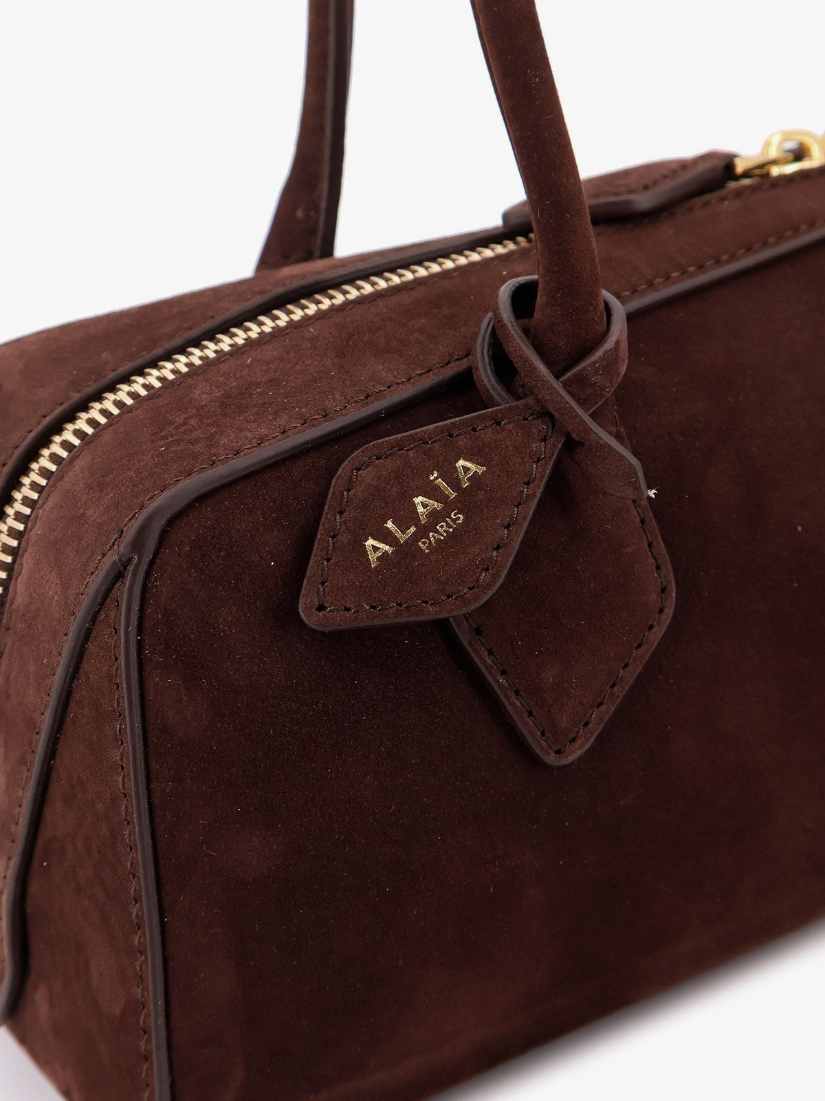 Teckel Medium suede shoulder bag