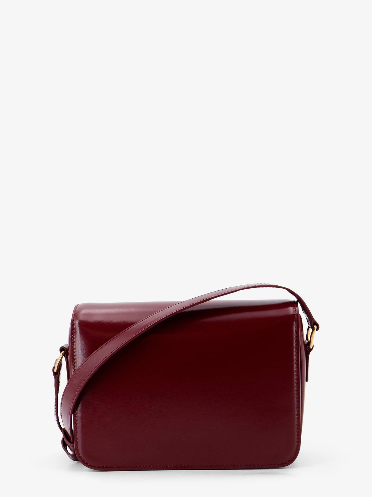 Teen Triomphe leather crossbody bag with enameled Triomphe logo