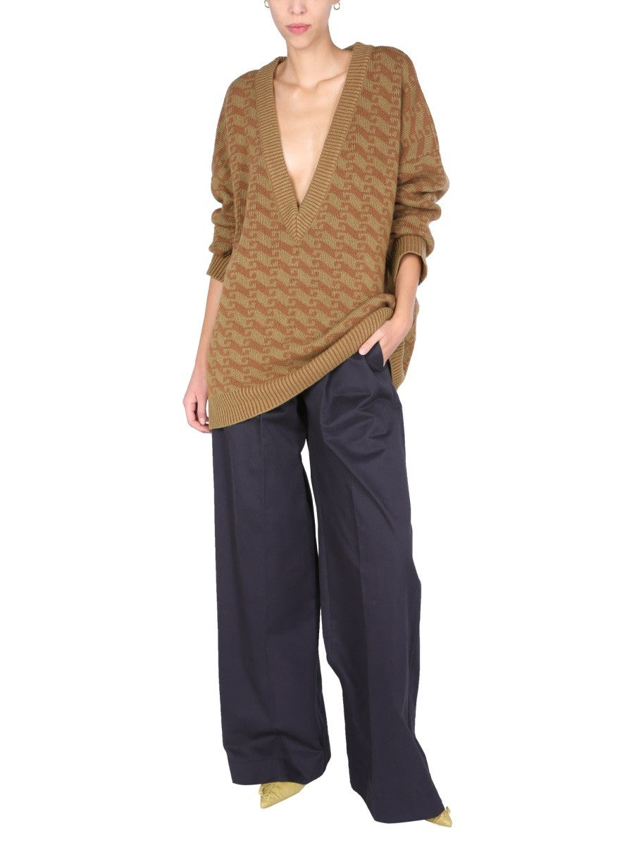 V-NECK JACQUARD SWEATER