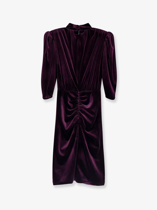 Velvet dress with drapery