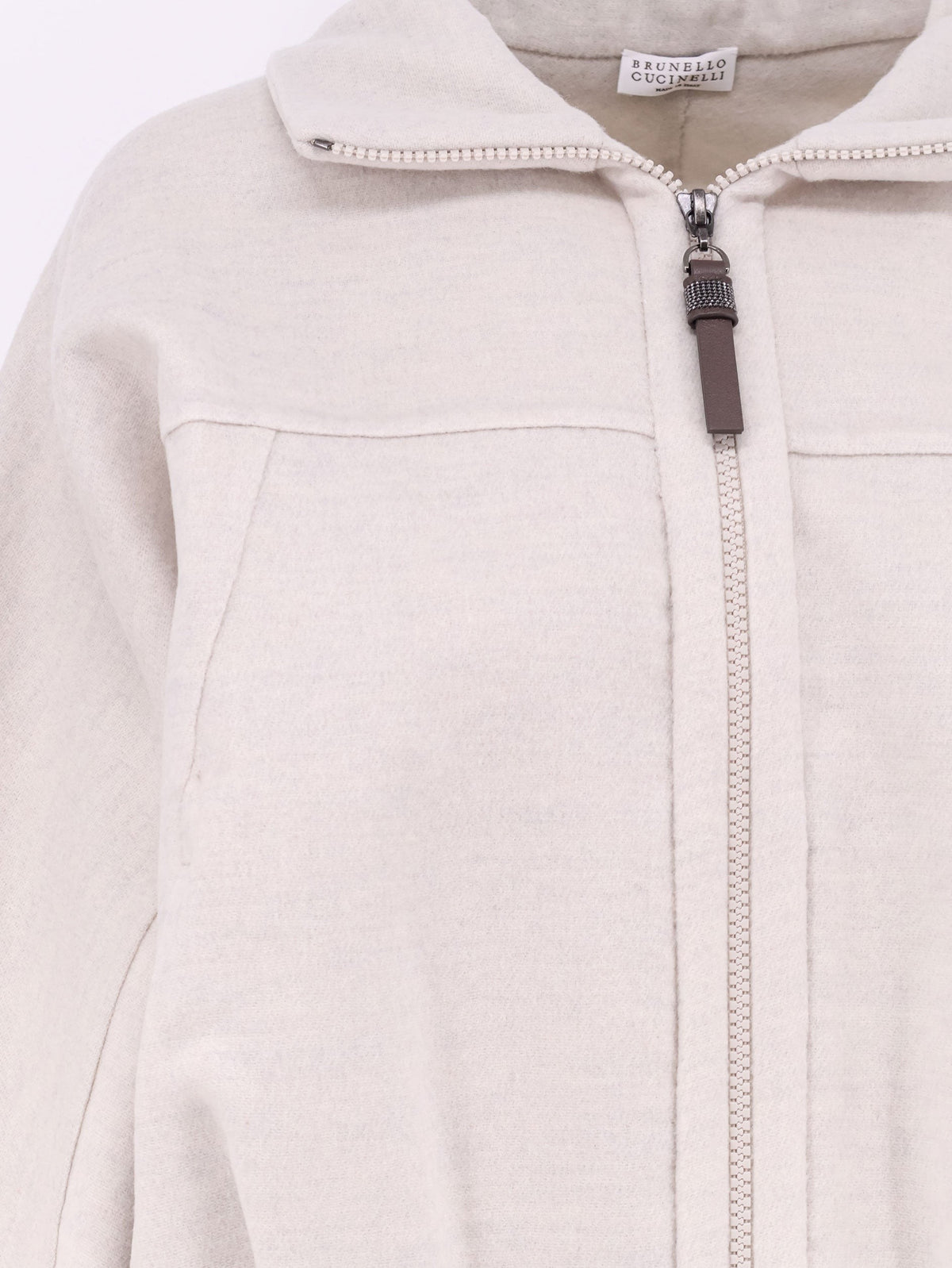 Virgin wool bomber with drawstring