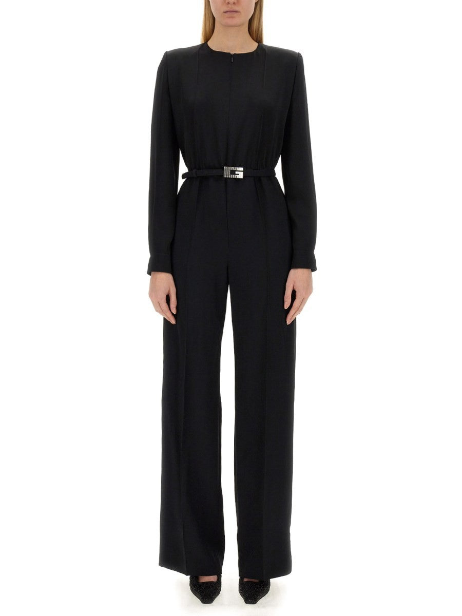 VISCOSE JUMPSUIT WITH BELT