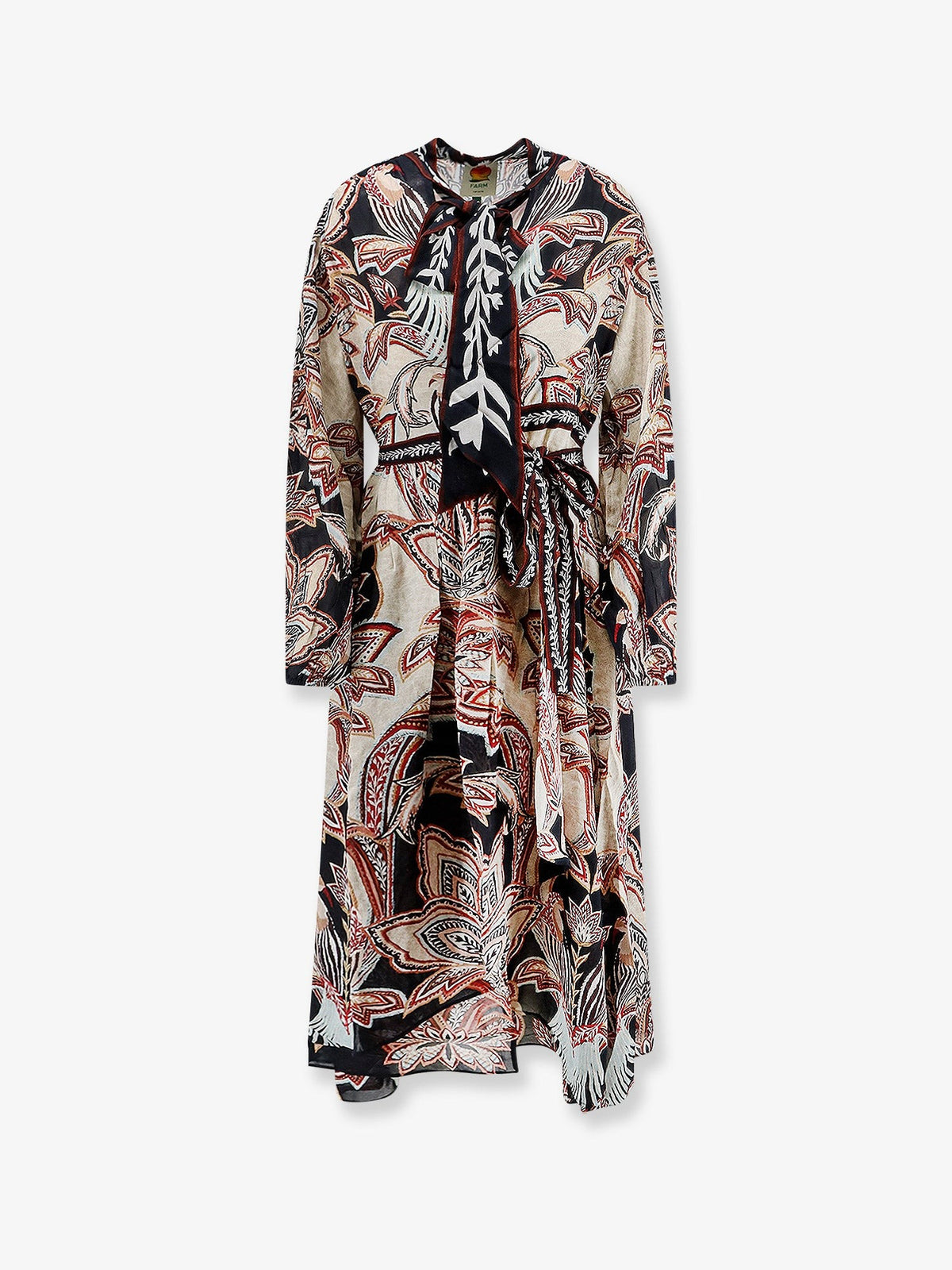 Viscose Tapestry Dream Long-Sleeve Midi dress