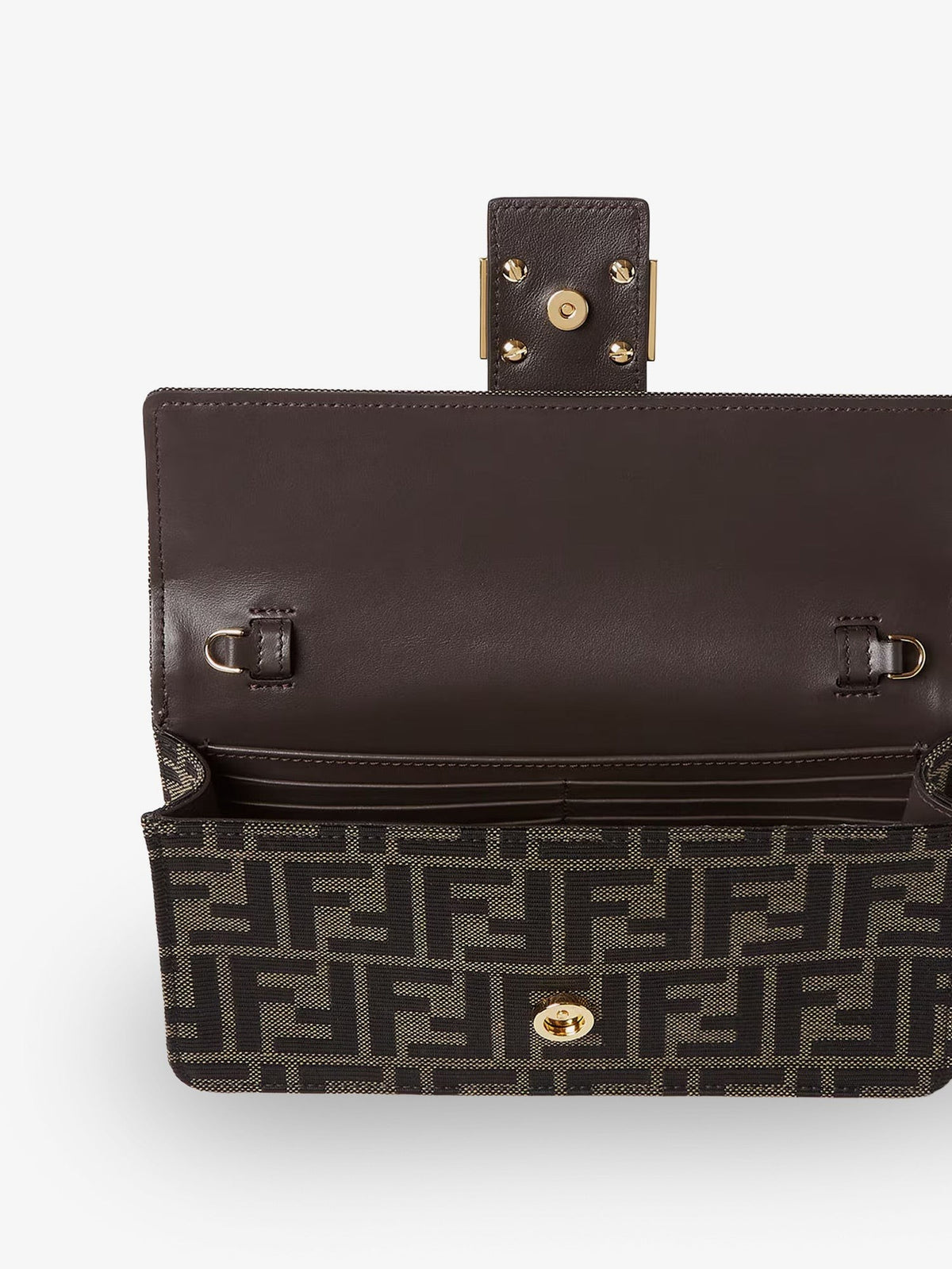 Wallet on Chain Tube FF Zucca fabric crossbody bag