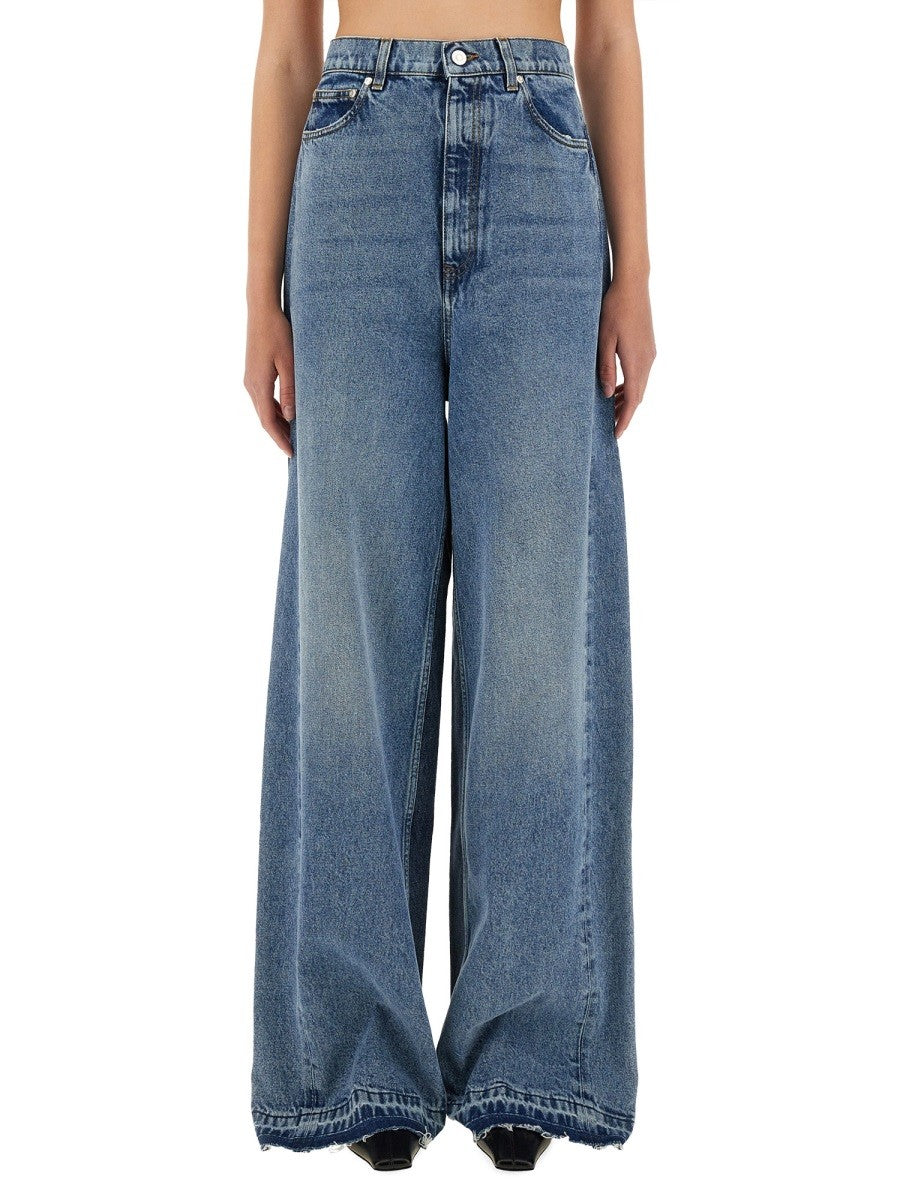 WIDE-LEG JEANS WITH CONTRASTING PANELS