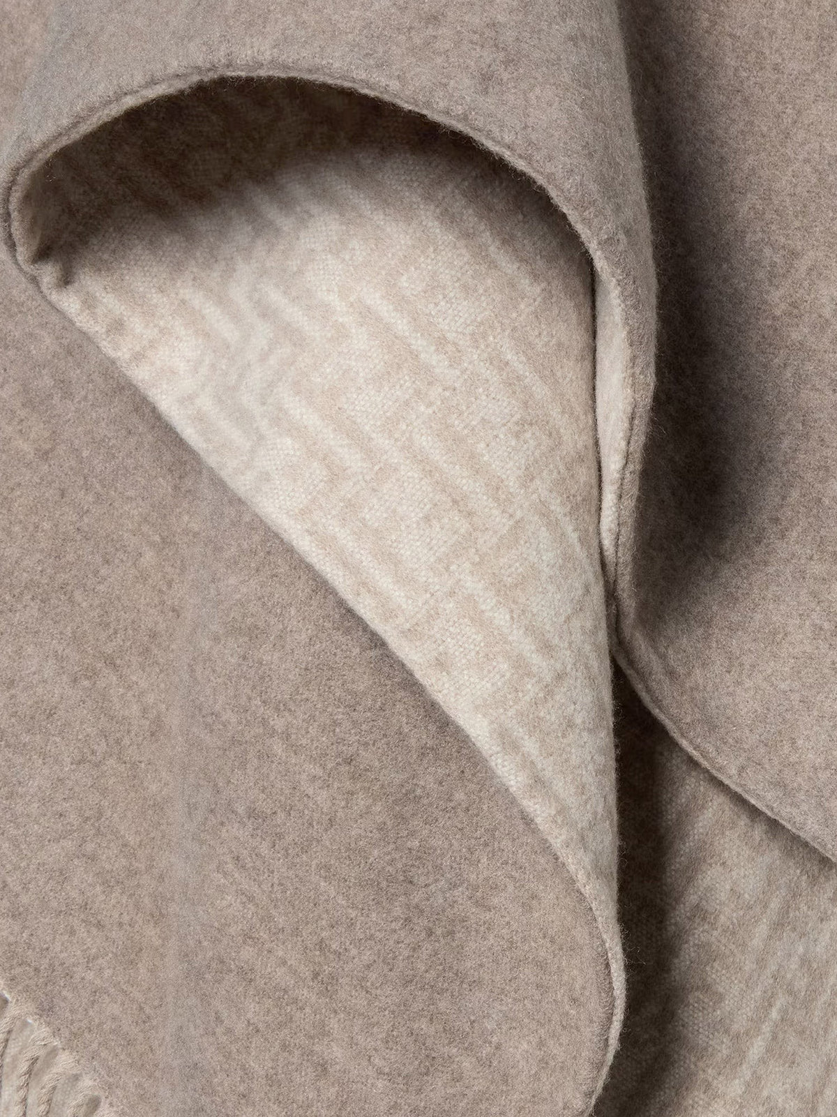 Wool and cashmere cape with FF zucca print