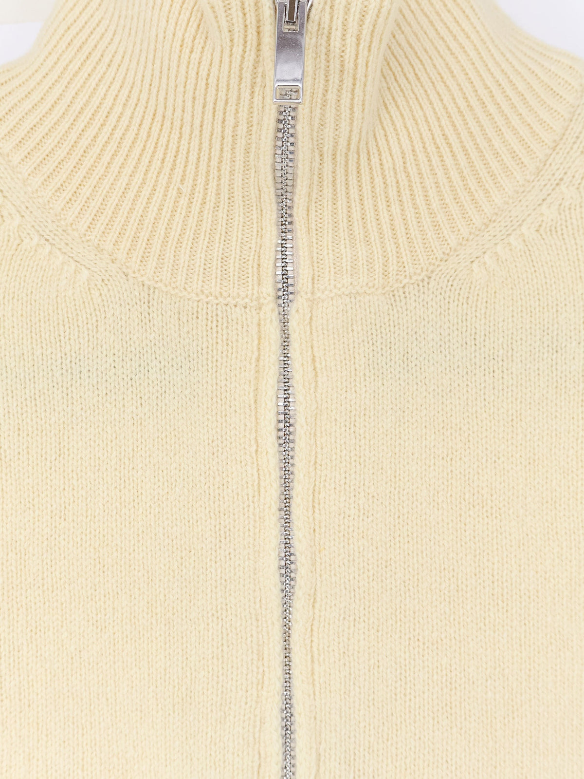 Wool and cashmere half-zip cardigan