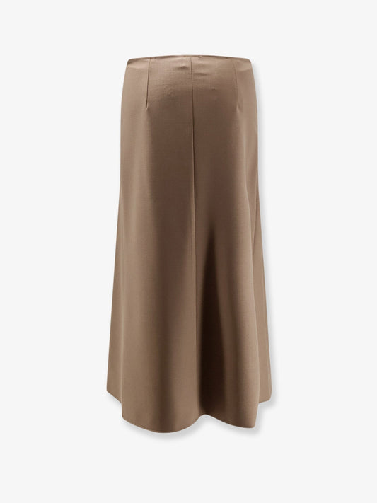 Wool blend long skirt