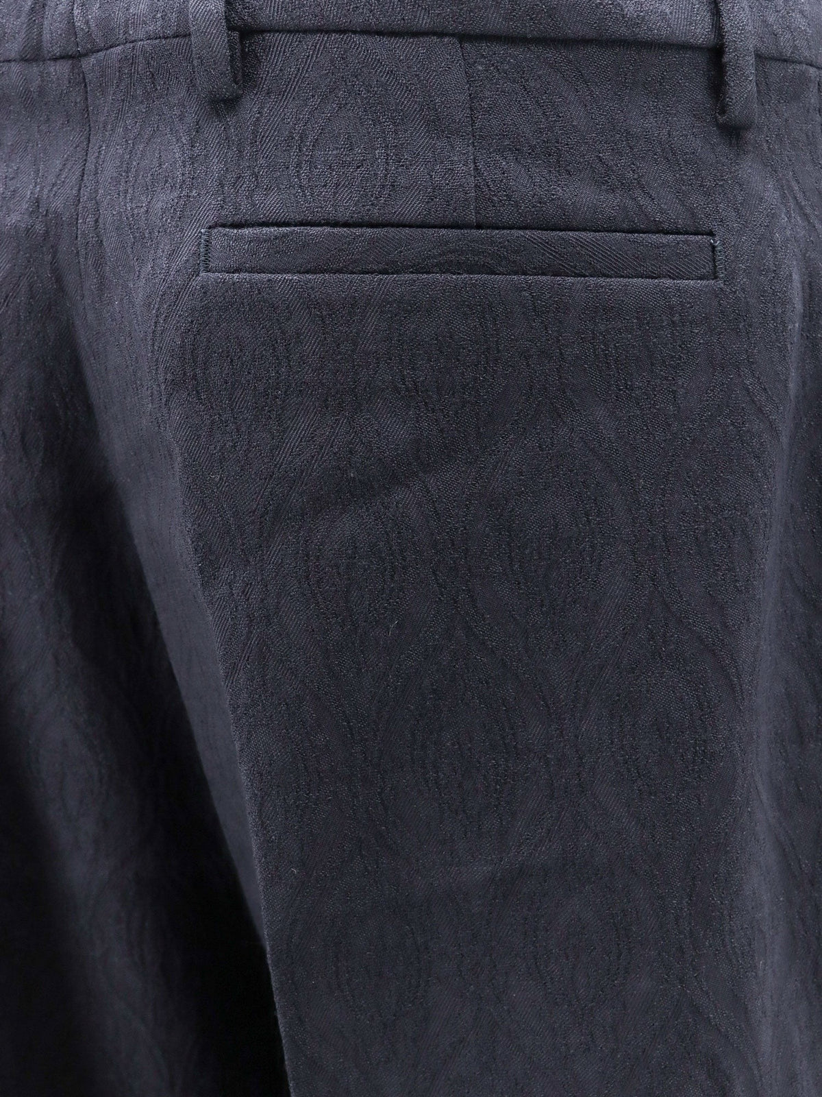 Wool blend trousers with paisley pattern