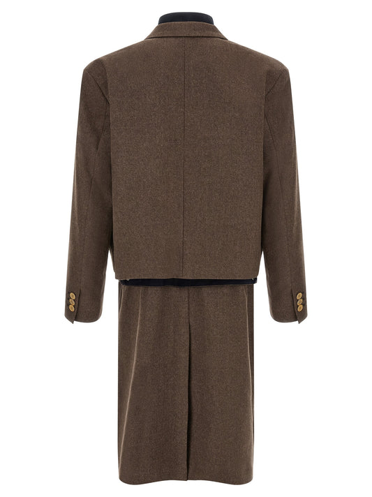 'Wool Flannel x Denim Coat' coat