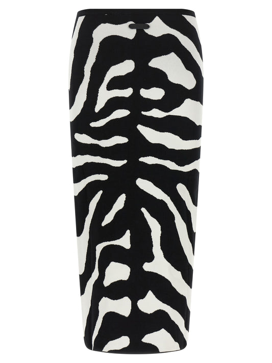 Zebra intarsia skirt