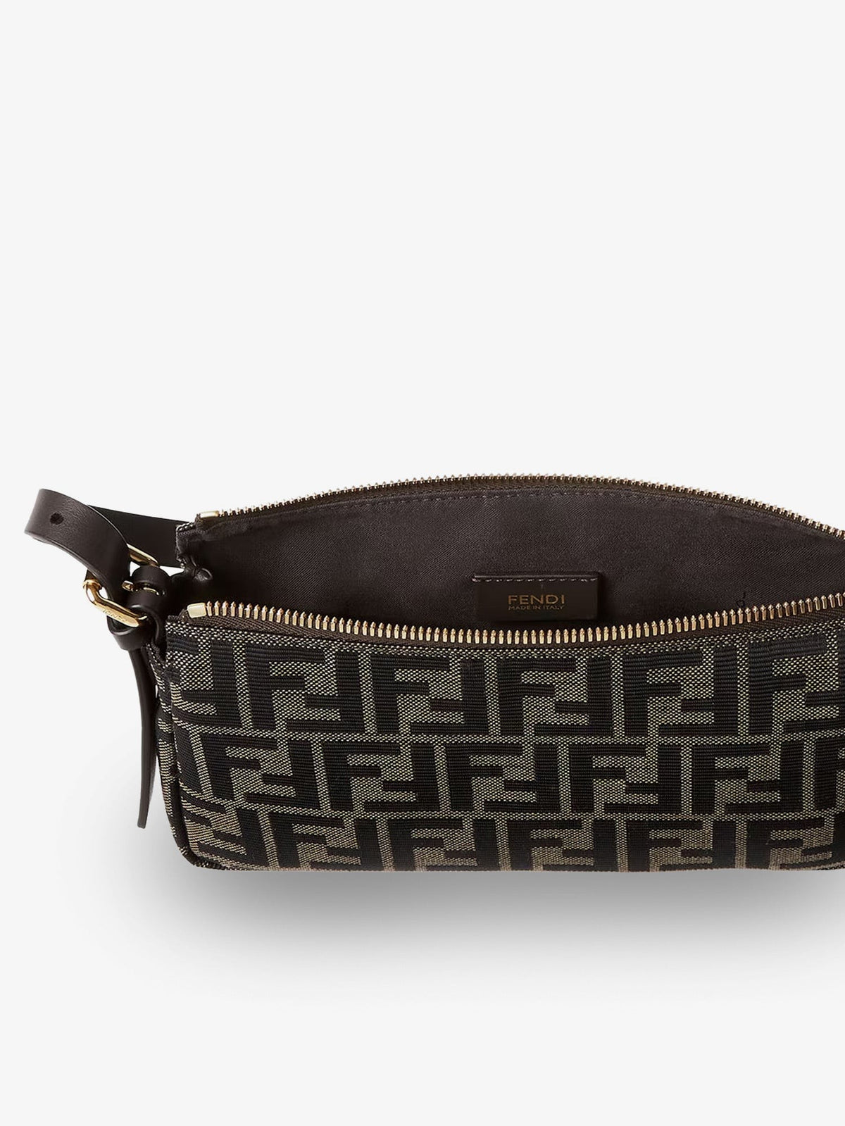 Zip Top Small FF Zucca Fabric shoulder bag