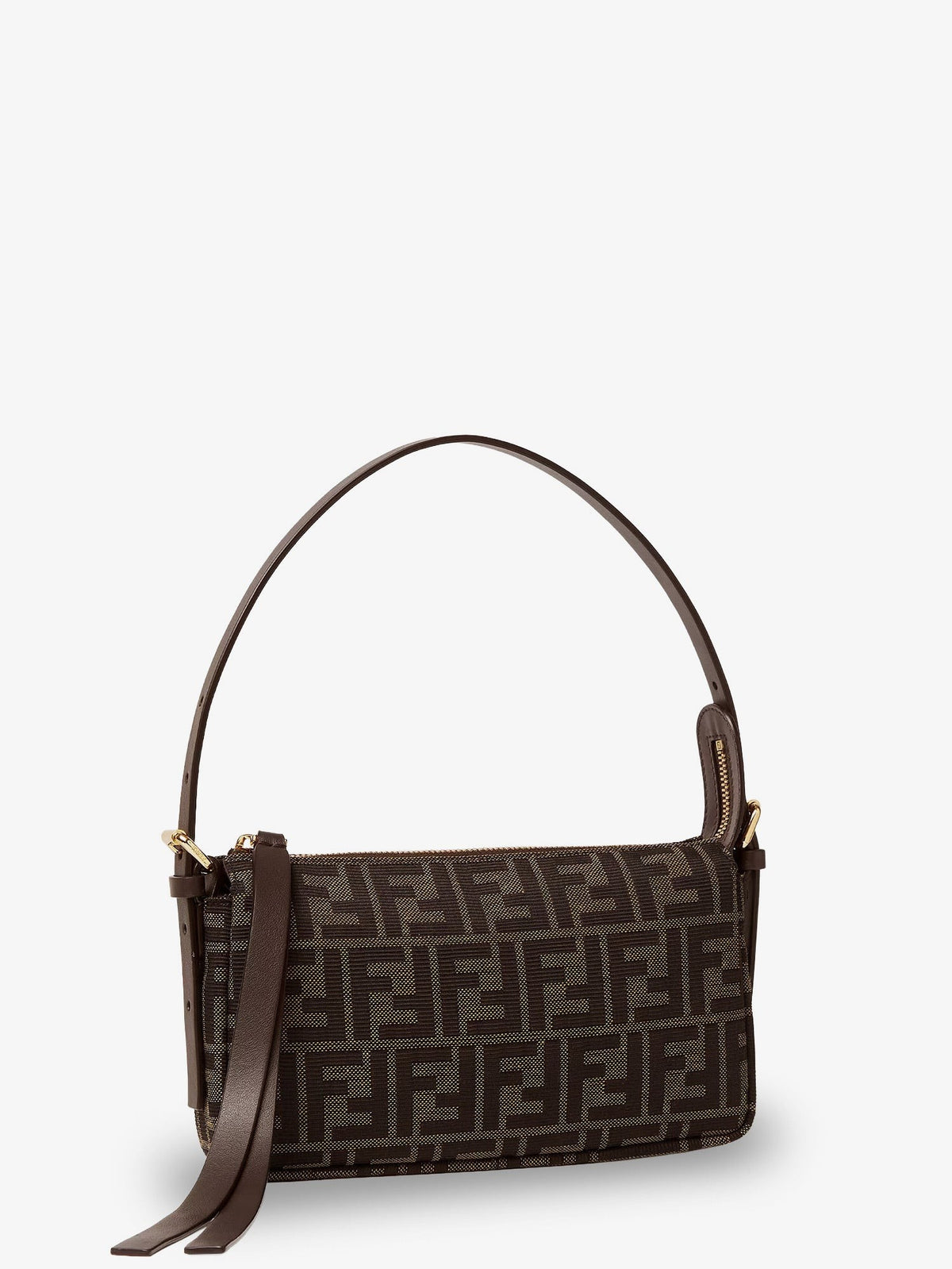 Zip Top Small FF Zucca Fabric shoulder bag