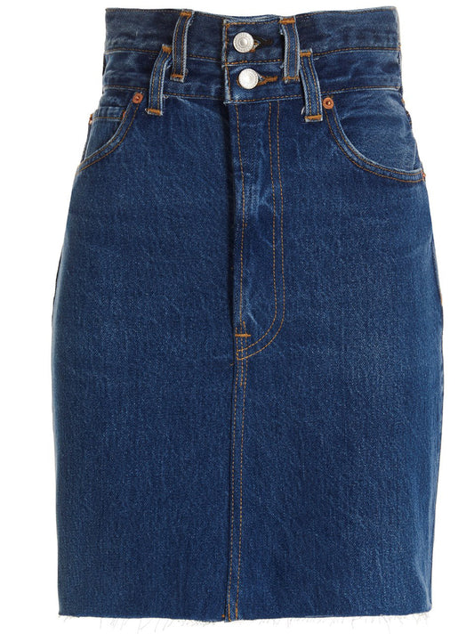 Re/Done Re/Done Double Waisted Pencil Re Done X Levis Skirt