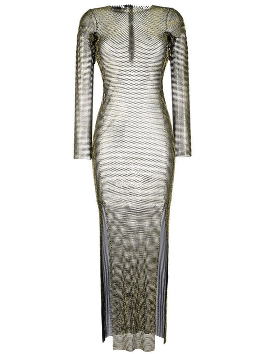 Santa Brand Santa Brand Rhinestones embellished long dress