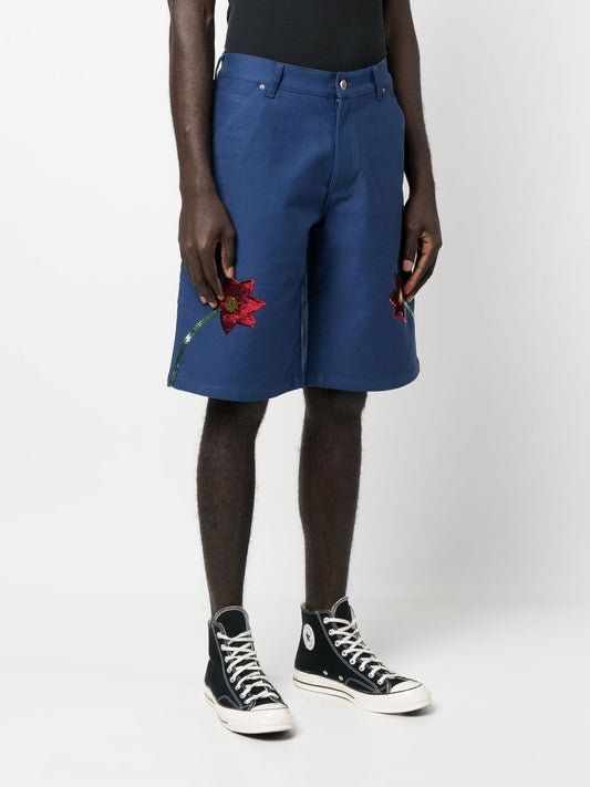 Sky High Farm Workwear Embroidered denim shorts