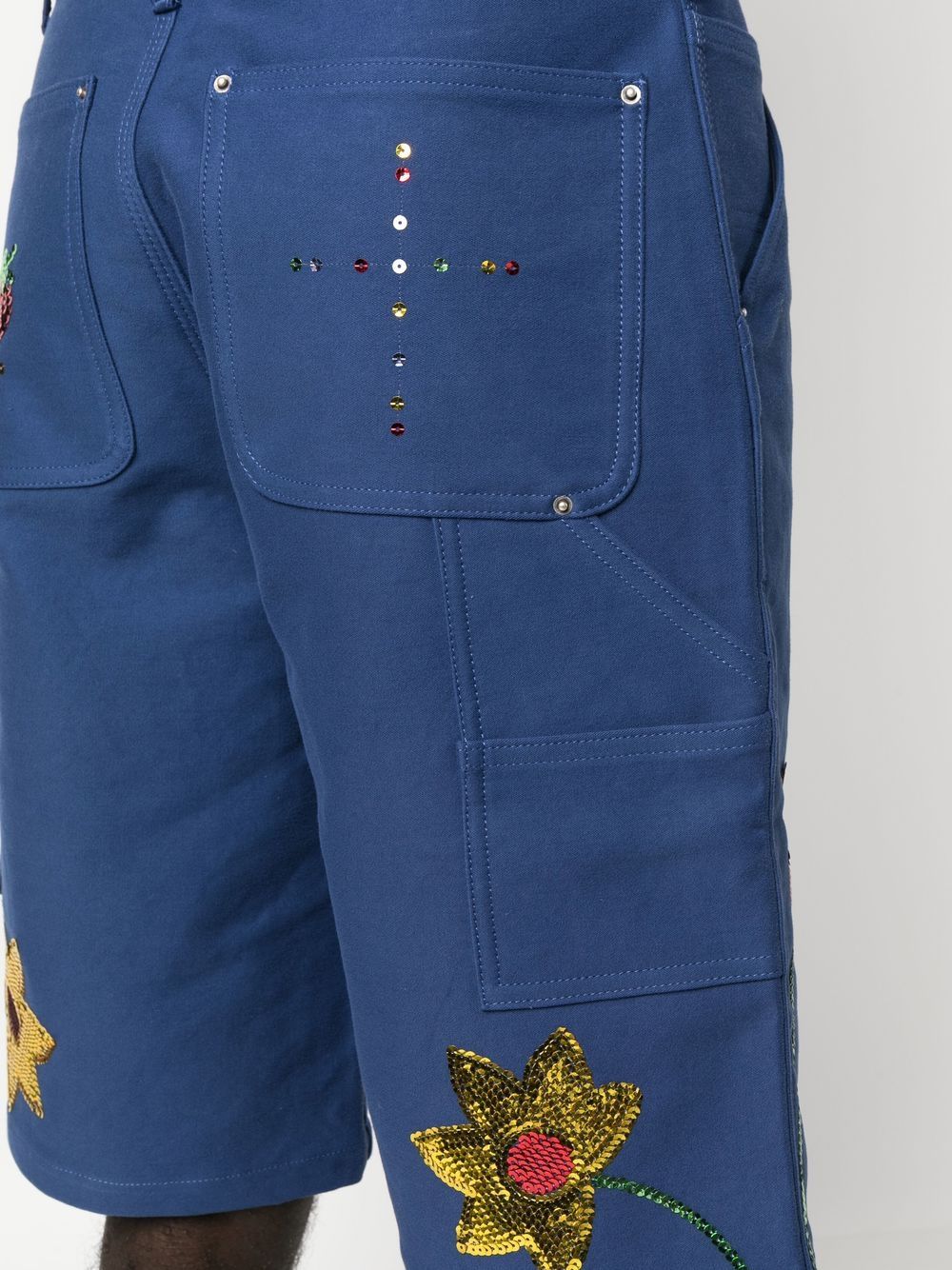 Sky High Farm Workwear Sky High Farm Workwear Embroidered denim shorts
