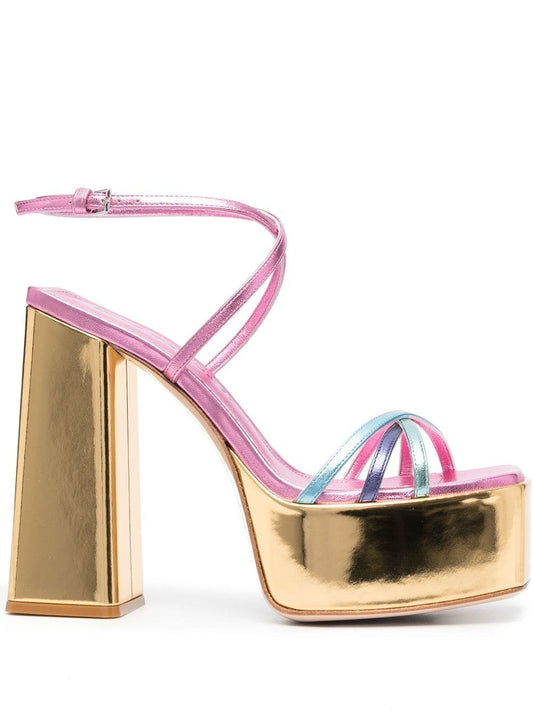 Haus Of Honey Haus Of Honey Wannabe Mirror Leather Sandals