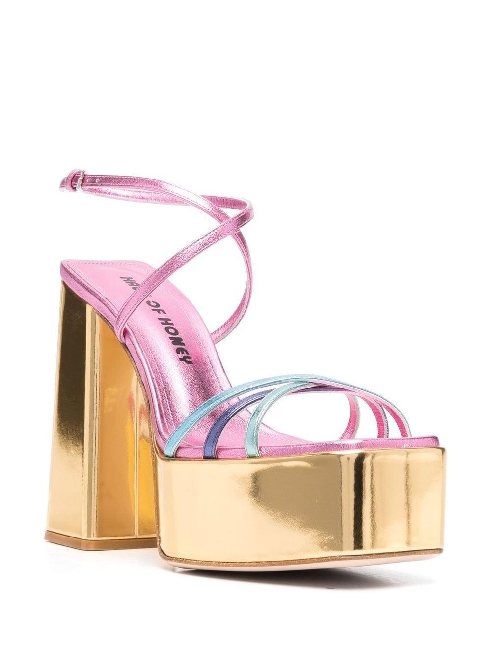Haus Of Honey Haus Of Honey Wannabe Mirror Leather Sandals