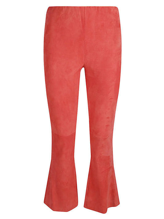 Via Masini 80 Via Masini 80 Flared cropped suede trousers