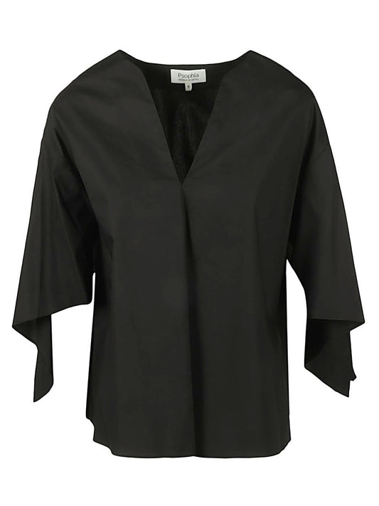 Psophia Psophia Cotton v-neck top