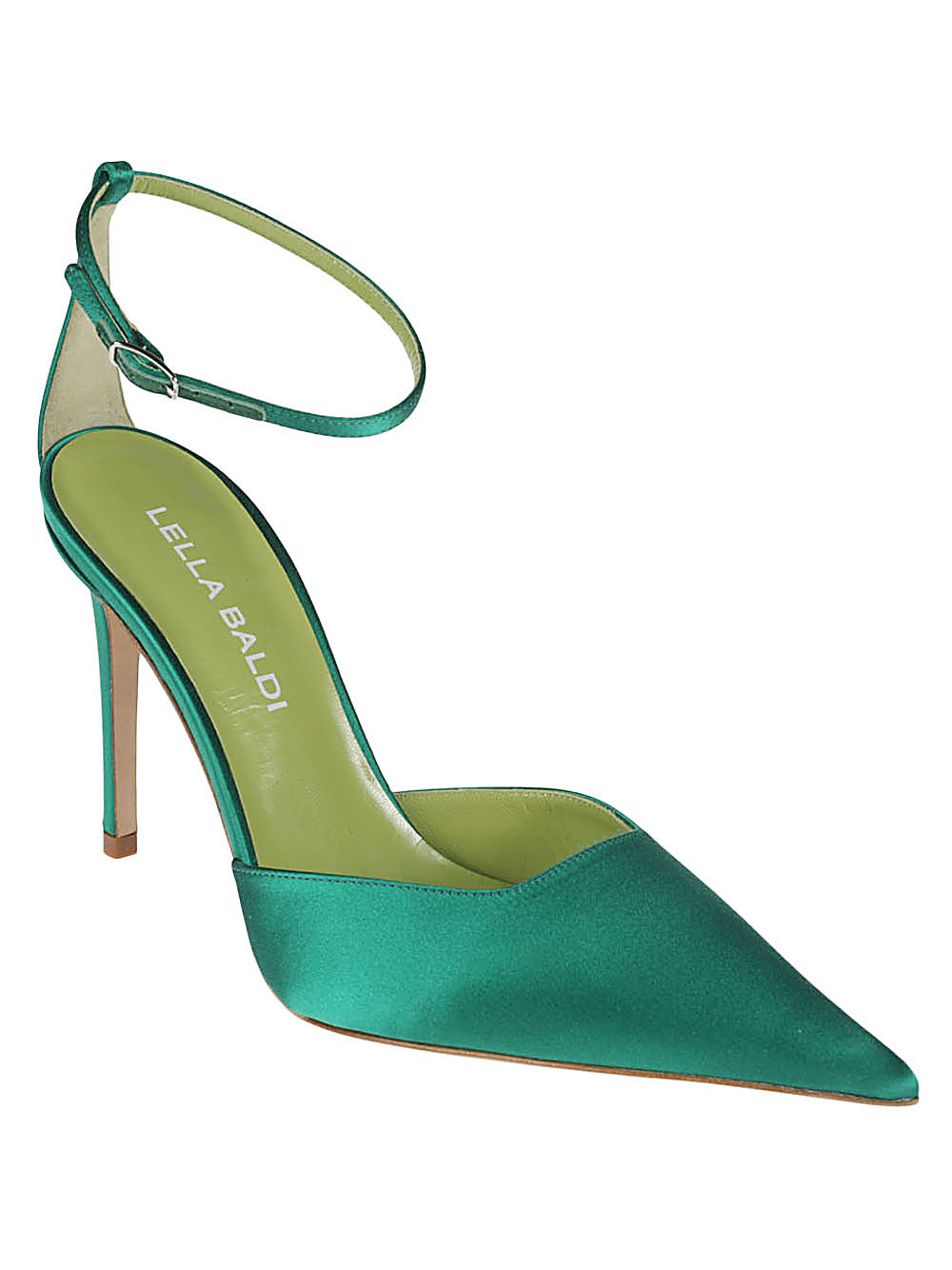 Lella Baldi Lella Baldi Green Satin Pumps