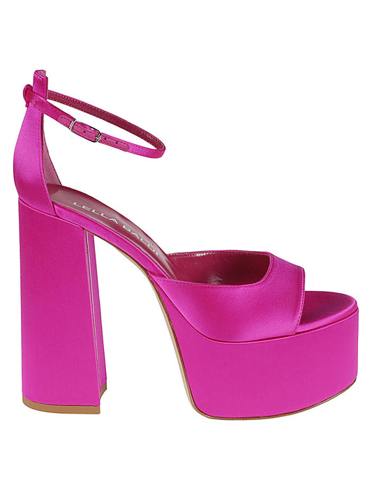 Lella Baldi Lella Baldi fuchsia satin platform sandals