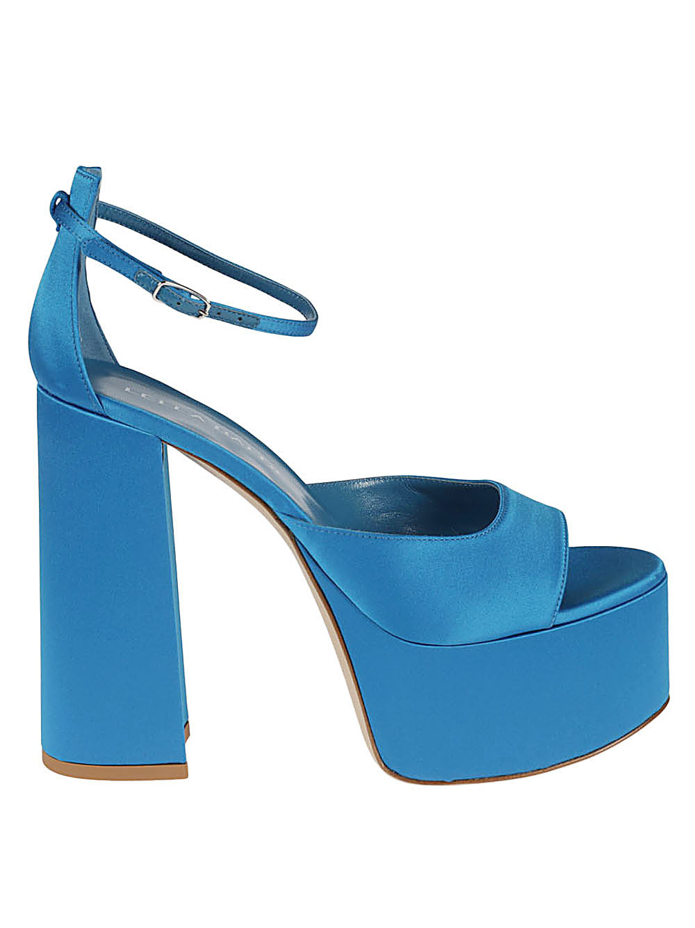 Lella Baldi Lella Baldi Blue satin platform sandals