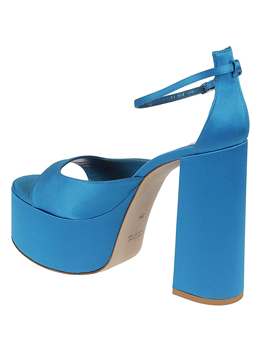 Lella Baldi Lella Baldi Blue satin platform sandals