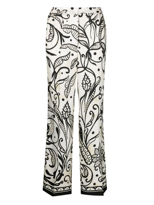 F.R.S . Printed silk trousers