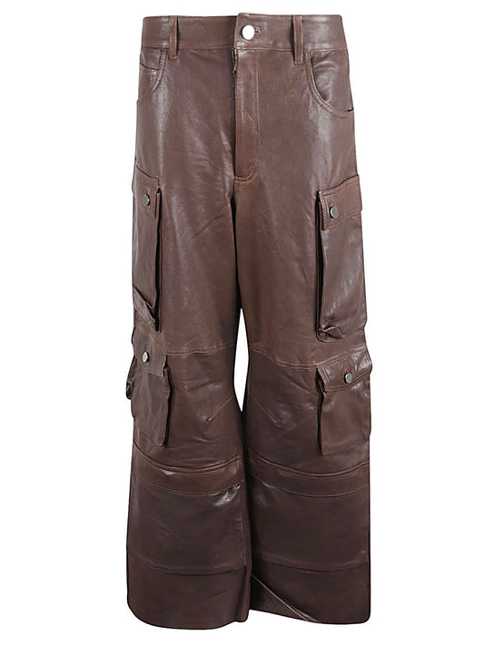 Fermas.Club Fermas.Club Leather cargo pants